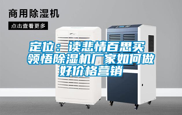 定位:讀悲情百思買(mǎi) 領(lǐng)悟除濕機(jī)廠家如何做好價(jià)格營(yíng)銷(xiāo)