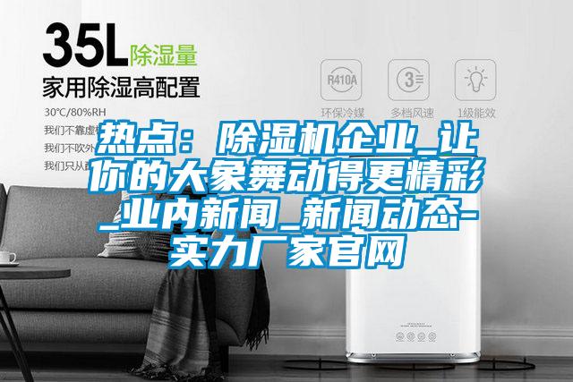 熱點(diǎn):除濕機(jī)企業(yè)_讓你的大象舞動(dòng)得更精彩_業(yè)內(nèi)新聞_新聞動(dòng)態(tài)-實(shí)力廠家官網(wǎng)